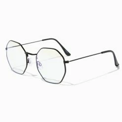 Wholesale ๐ฏ Claire's Solar Blue Light Reducing Black Octagon Clear Lens Frames ๐คฉ