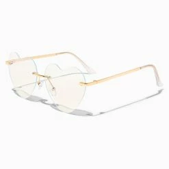 Budget 💯 Claire's Solar Blue Light Reducing Heart Shaped Clear Lens Frames ❤️