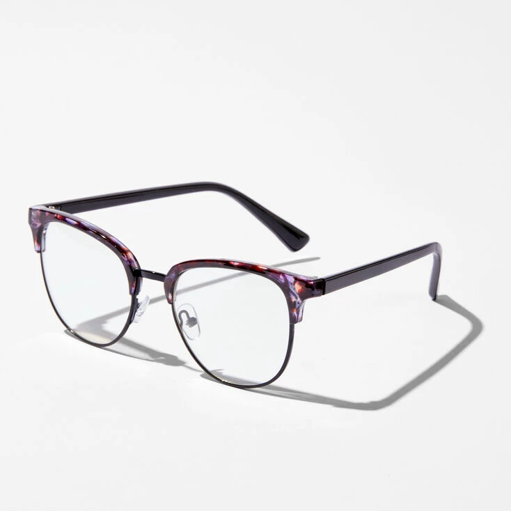 Purple Tortoiseshell Browline Clear Lens Frames Outlet ???? Claire's Purple Tortoiseshell Browline Clear Lens Frames ???? -Claire’s Shop 18289 1