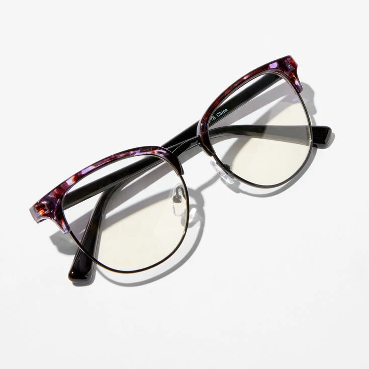 Purple Tortoiseshell Browline Clear Lens Frames Outlet ???? Claire's Purple Tortoiseshell Browline Clear Lens Frames ???? -Claire’s Shop 18289 2