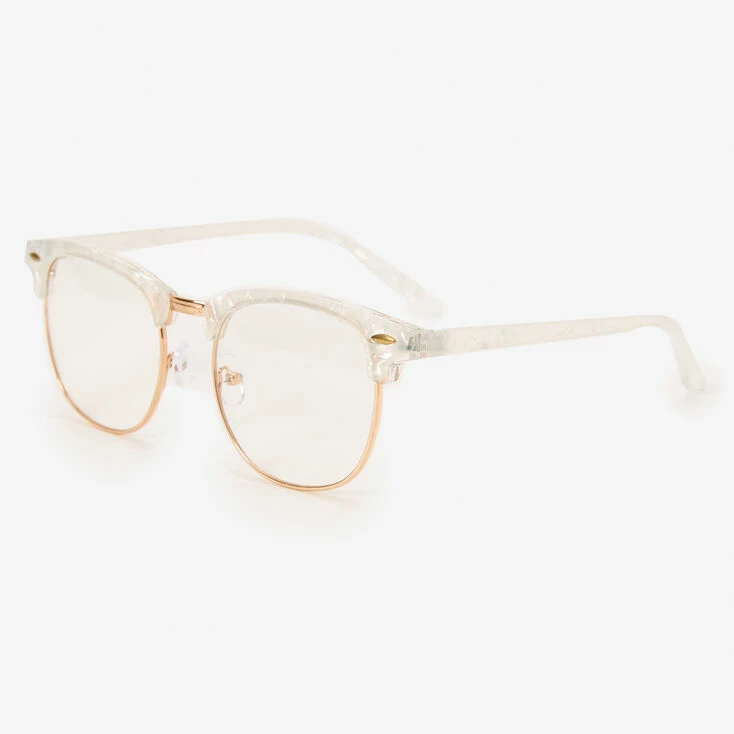 Brand new ๐ Claire's Rose Gold Browline Clear Lens Frames - White ๐ 1 Brand new ๐ Claire's Rose Gold Browline Clear Lens Frames - White ๐