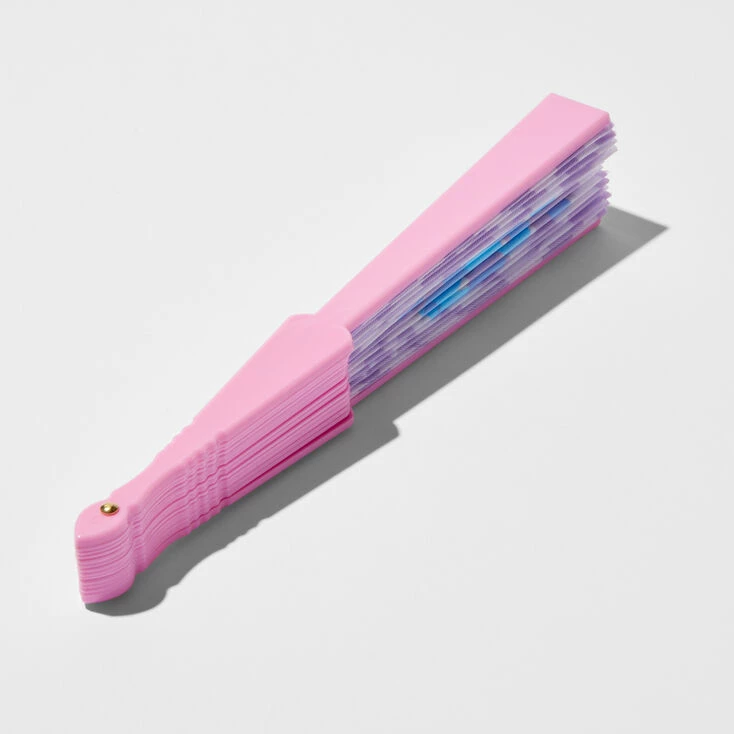 SMILE Purple Checkered Folding Fan Budget ???? Claire's SMILE Purple Checkered Folding Fan ???? -Claire’s Shop 23373 2