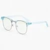 Best reviews of 👏 Claire's Blue Light Reducing Round Browline Clear Lens Frames - Blue 🌟