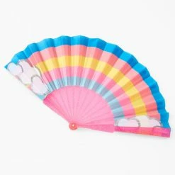 Brand new 😍 Claire's Club Glitter Rainbow Folding Fan 💯
