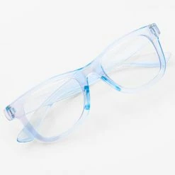 Deals ⌛ Claire's Club Clear Blue Retro Frames Blue Light Reducing Clear Lenses Glasses 🎉 -Claire’s Shop 39513 2