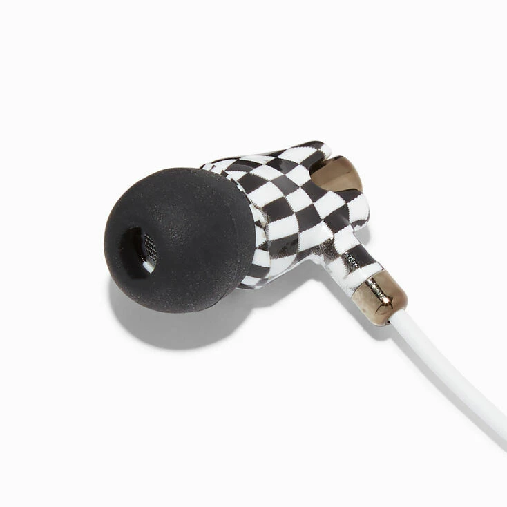Black & White Checkerboard Silicone Earbuds Cheapest ⌛ Claire's Black & White Checkerboard Silicone Earbuds ???? -Claire’s Shop 44633 2