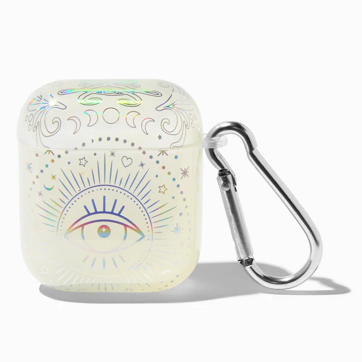Hot Sale 😀 Claire's Holographic Evil Eye Silicone Earbud Case Cover - Compatible With Apple AirPods® 😉 1 Hot Sale 😀 Claire's Holographic Evil Eye Silicone Earbud Case Cover - Compatible With Apple AirPods® 😉