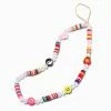 New 👍 Claire's Rainbow Happy Face Beaded Phone Wrist Strap 🛒
