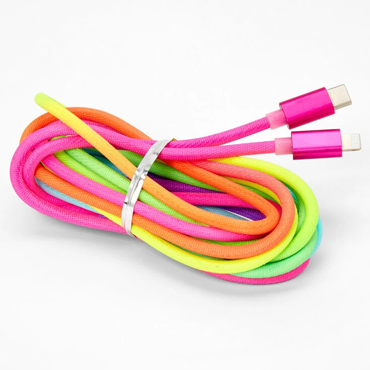 Promo ⌛ Claire's USB-C 10FT Charging Cord - Rainbow ❤️ 2 Promo ⌛ Claire's USB-C 10FT Charging Cord - Rainbow ❤️ - Image 2