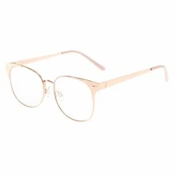 Wholesale ✨ Claire's Rose Gold Browline Clear Lens Frames - Pink 💯