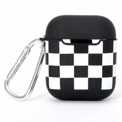 Cheapest 🧨 Claire's Black & White Checkered Silicone Earbud Case Cover - Compatible With Apple AirPods® ⭐