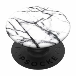 Cheap 😀 Claire's PopSockets Swappable PopGrip - Dove White Marble ✔️