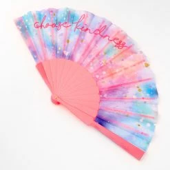 Budget 😀 Claire's Choose Kindness Tie Dye Folding Fan 🤩