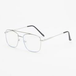 Outlet ❤️ Claire's Silver Blue Light Reducing Aviator Clear Lens Frames 🔥