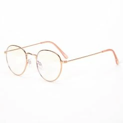 Buy 🤩 Claire's Solar Blue Light Reducing Round Clear Lens Frames - Gold 🔔