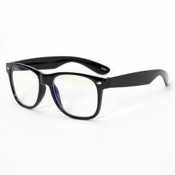 Outlet 🔥 Claire's Solar Blue Light Reducing Retro Clear Lens Frames - Black 👍