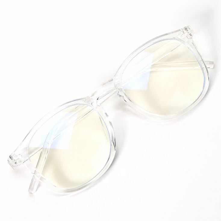 Solar Blue Light Reducing Round Clear Lens Frames - Clear Buy ???? Claire's Solar Blue Light Reducing Round Clear Lens Frames - Clear ???? -Claire’s Shop 84576 2