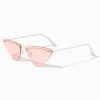 Discount 🛒 Claire's Pink Triangle 👓 Sunglasses 🥰