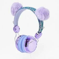 Budget 🎉 Claire's Lavender Pom Glitter Headphones ✨